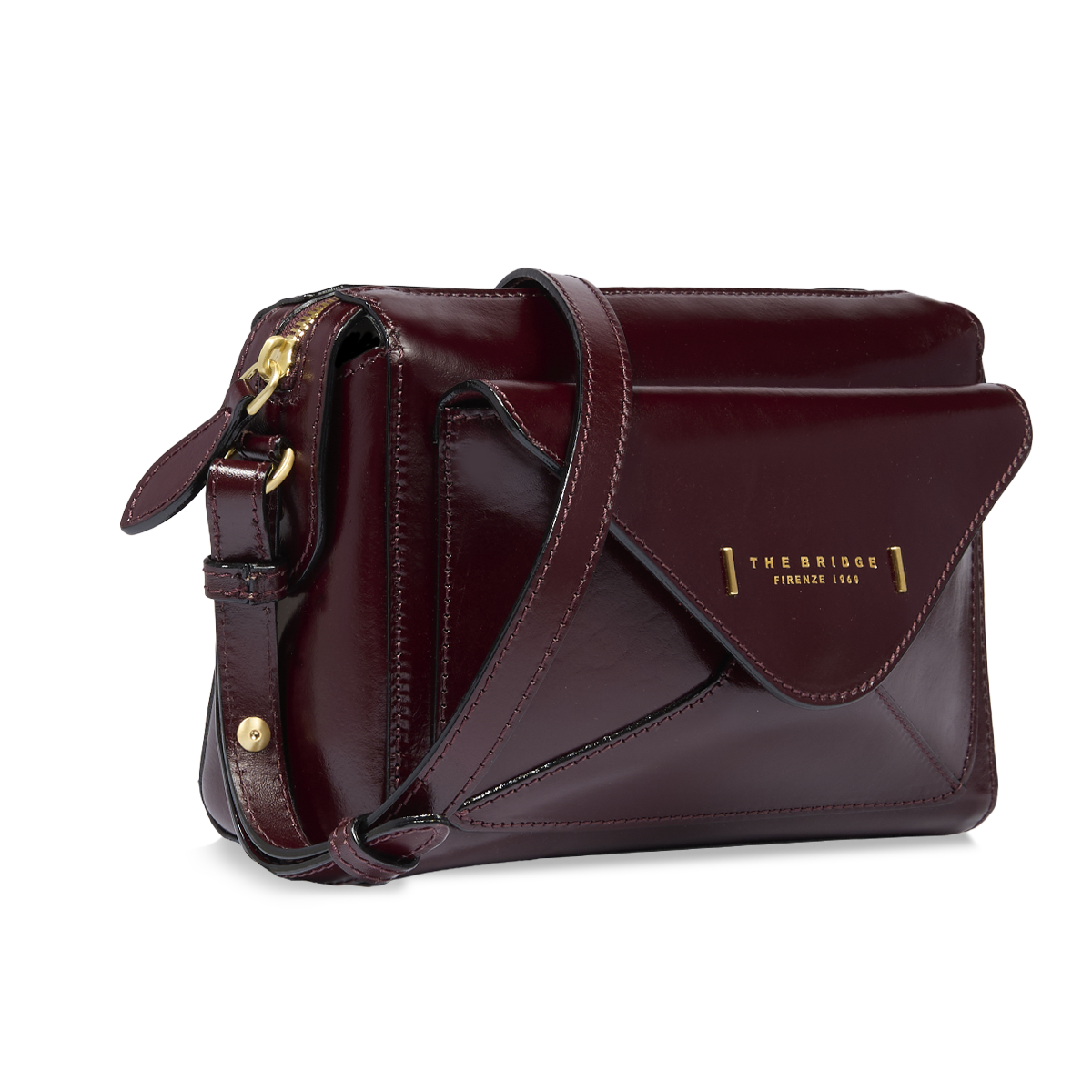 THE BRIDGE - Borsa tracolla in pelle con tasca frontale FRIDA