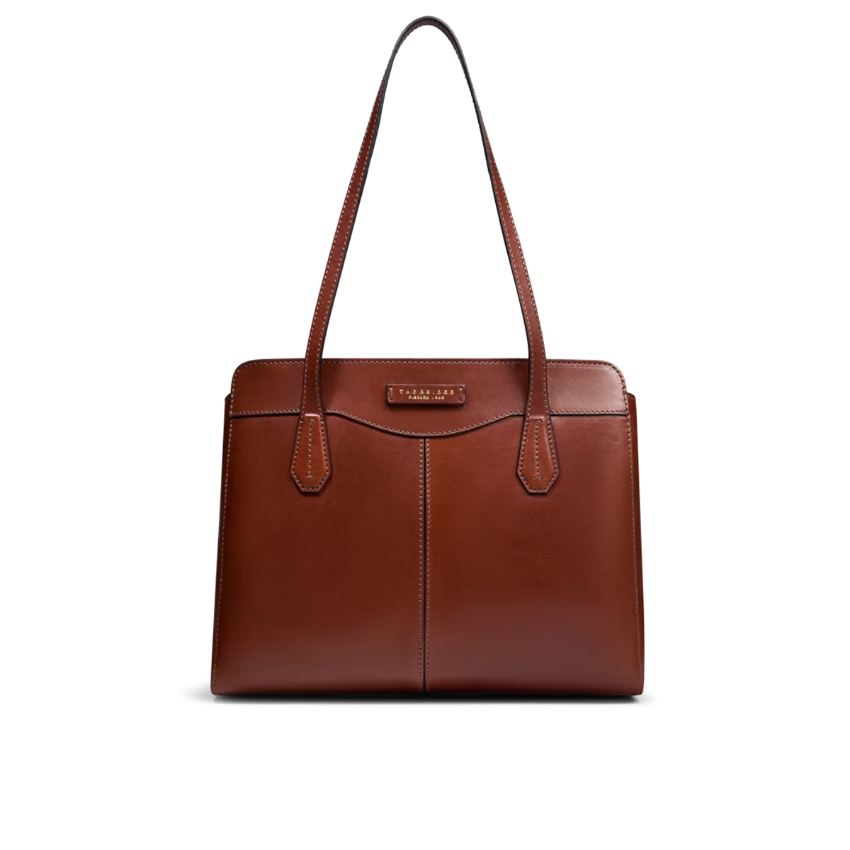 Borsa shopper pelle tre scomparti e zip