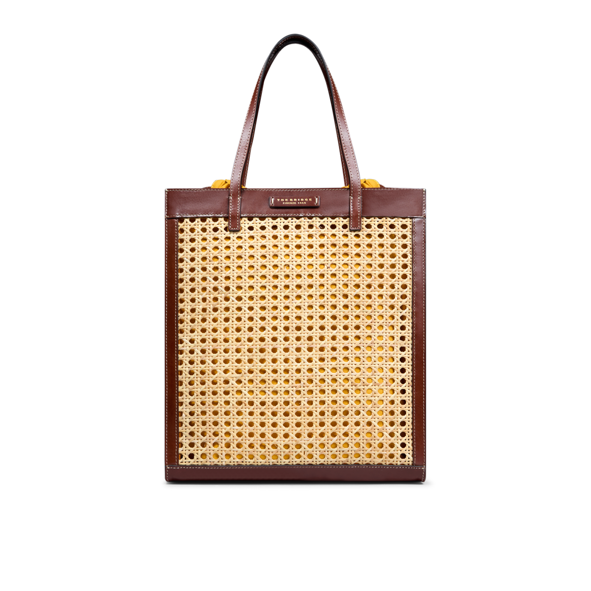 THE BRIDGE - Borsa shopper pelle e paglia di vienna MIRRA_WOW