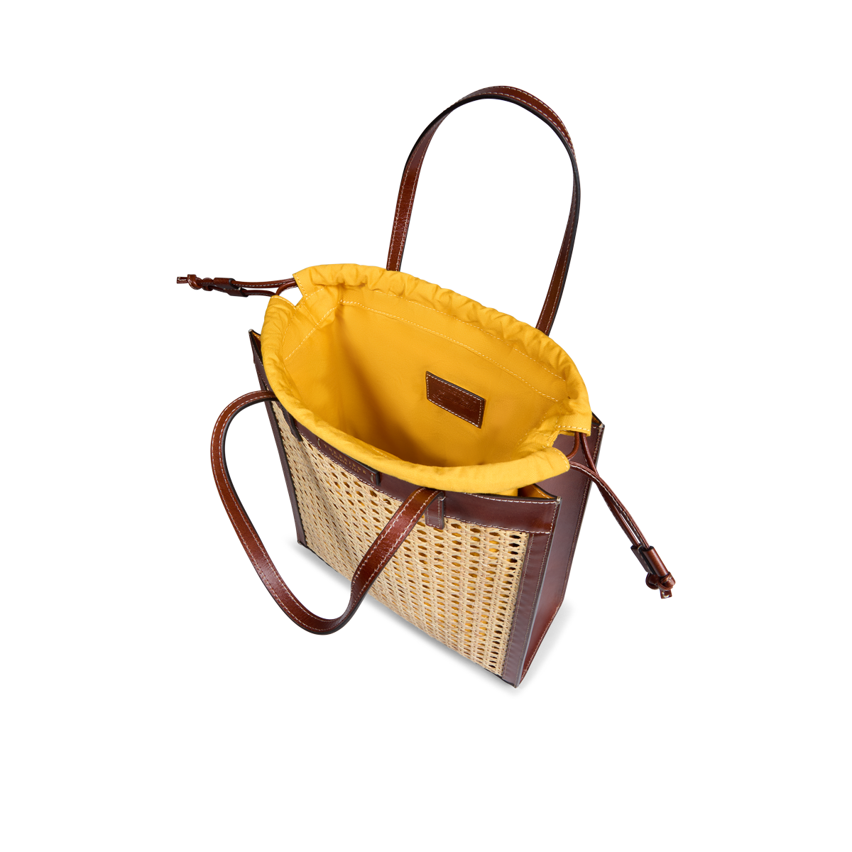THE BRIDGE - Borsa shopper pelle e paglia di vienna MIRRA_WOW