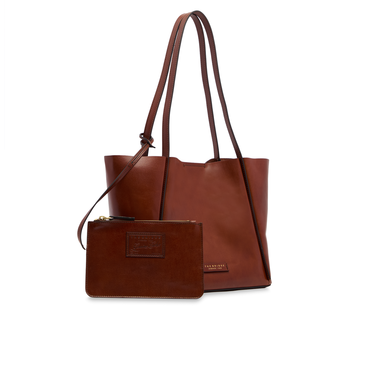 THE BRIDGE - Borsa shopper in pelle con pochette coordinata