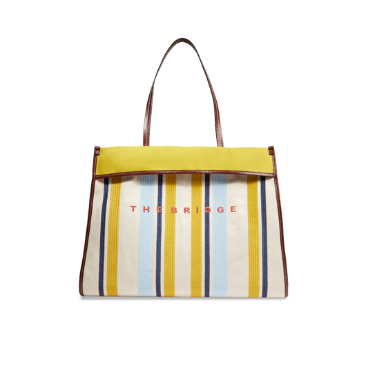 THE BRIDGE - Borsa shopper pelle e tessuto