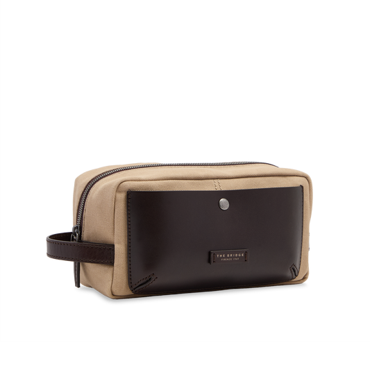 Beauty case pelle e tessuto - Igor