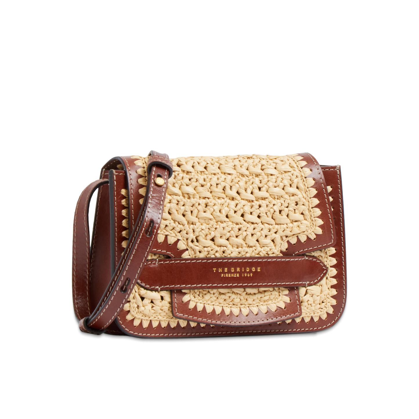 THE BRIDGE - Lucrezia wow Borsa tracolla in pelle e rafia