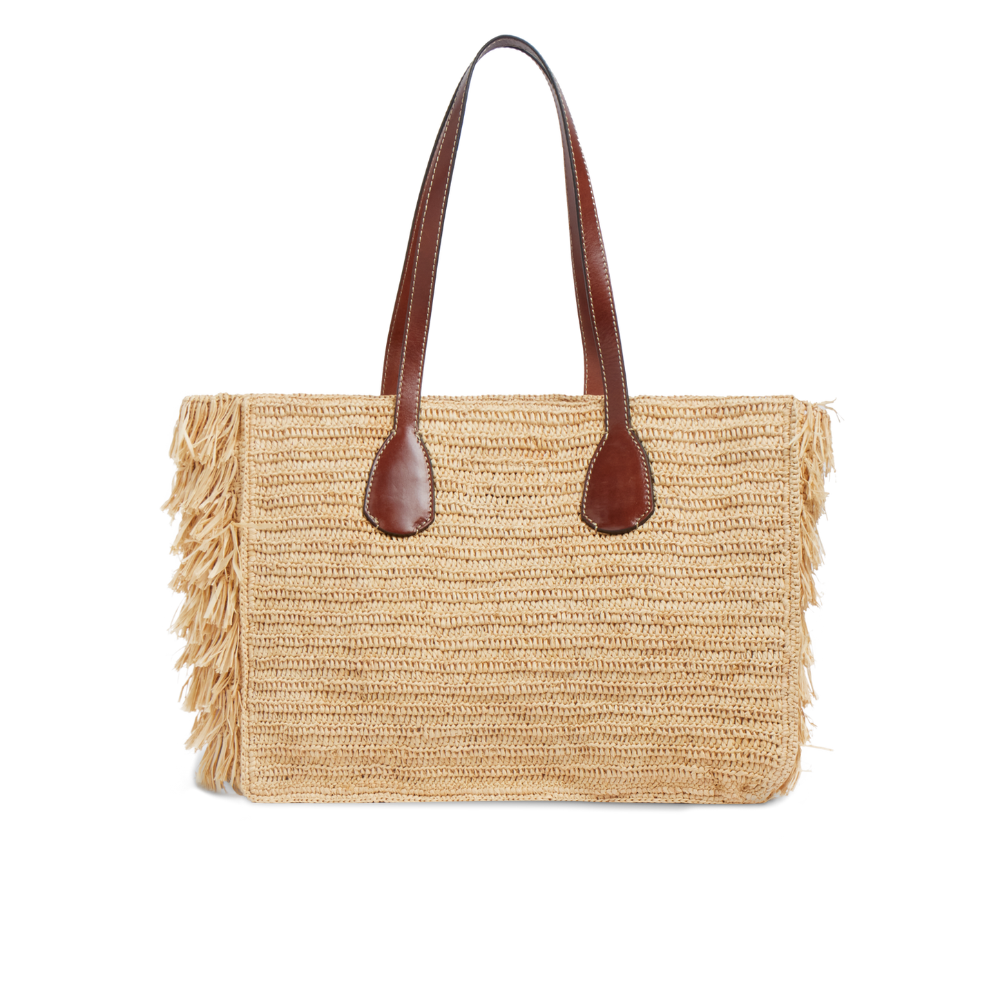 THE BRIDGE - Borsa shopper in pelle e rafia
