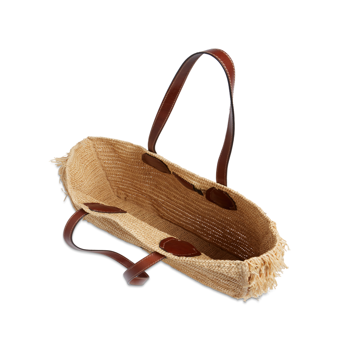 THE BRIDGE - Borsa shopper in pelle e rafia
