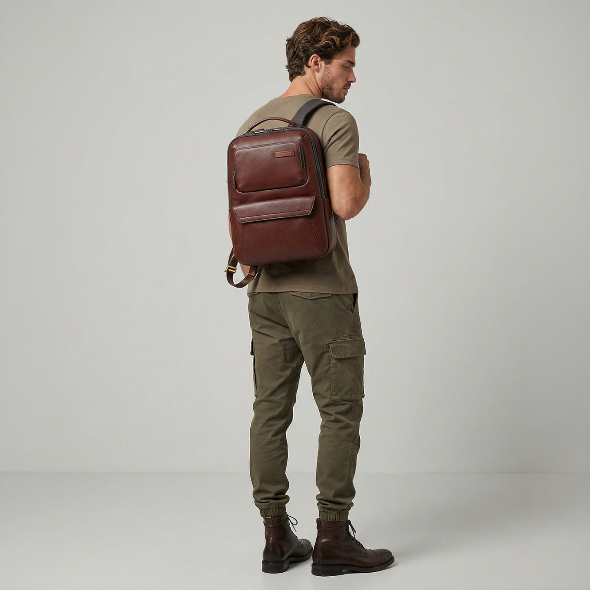 The bridge - Zaino in pelle uomo con tasche frontali